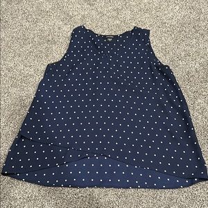 Lot of 2 Karen Kane Navy and Black Polka Dot Sleeveless Tank Top size L